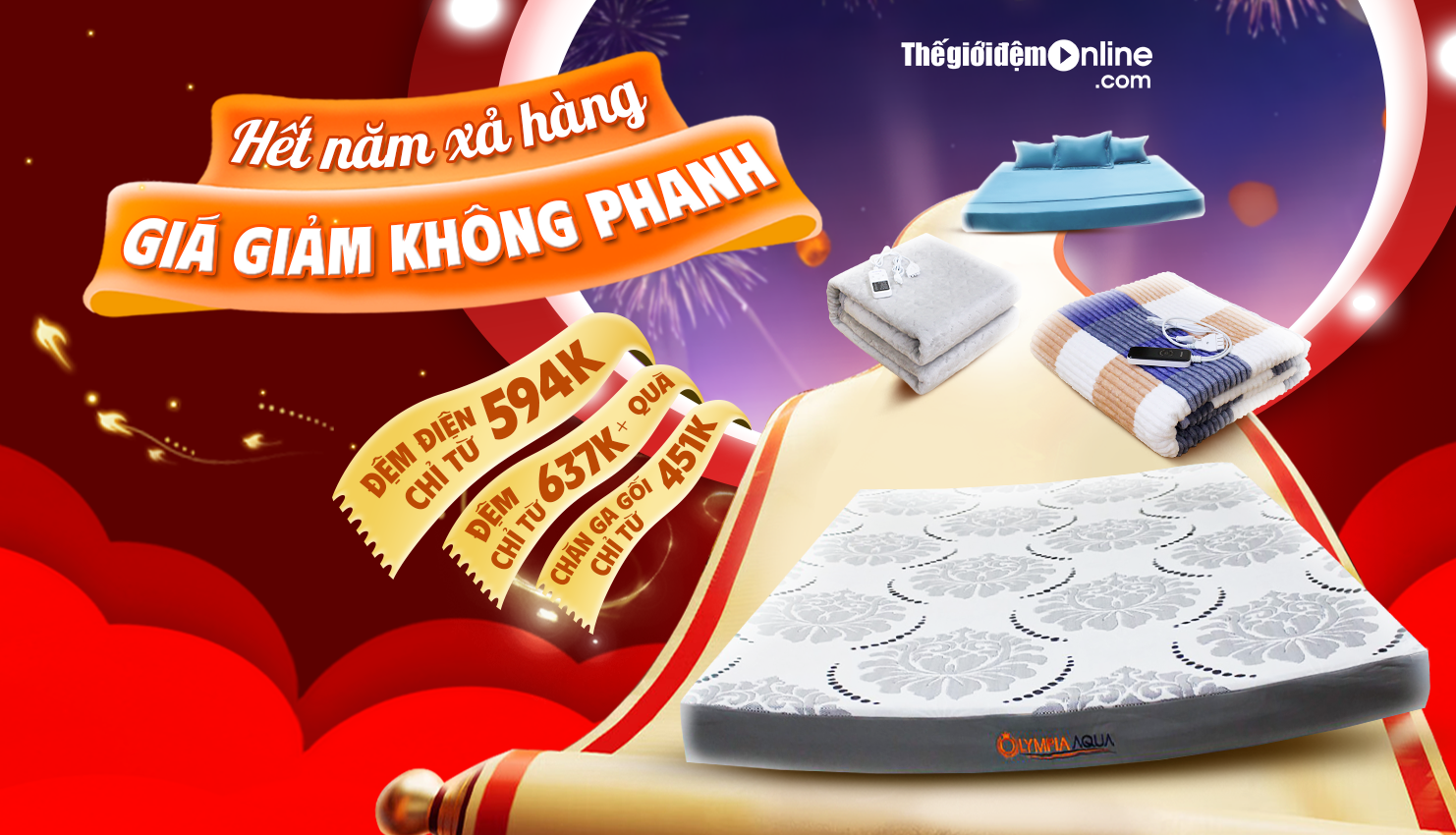 Sale chăn ga gối đệm Tết dương