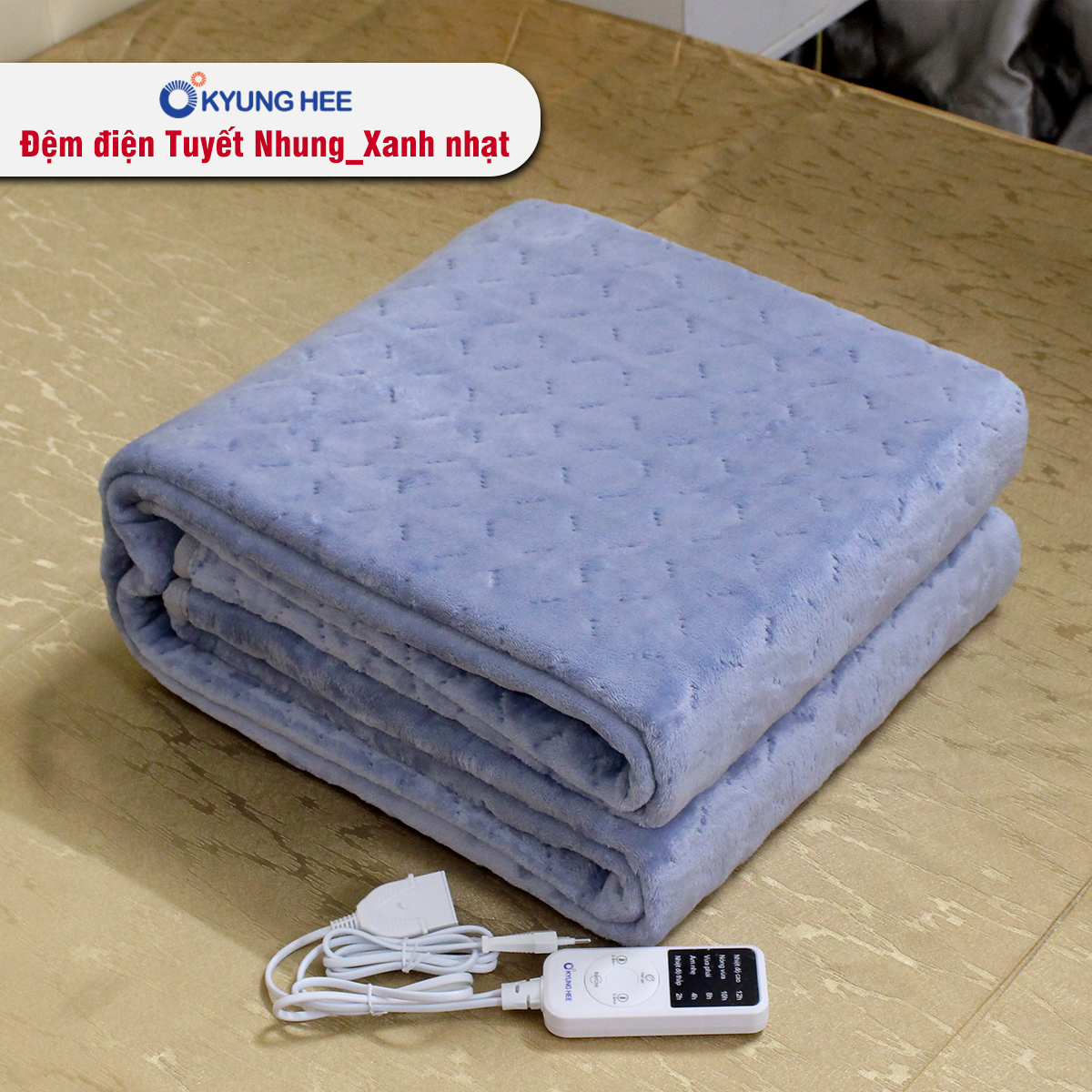 Đệm điện Kyung Hee tuyết nhung có thể gấp gọn tiện lợi