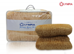Cận cảnh Chăn lông cừu xuất khẩu Olympia chữ vạn màu vàng phú quý