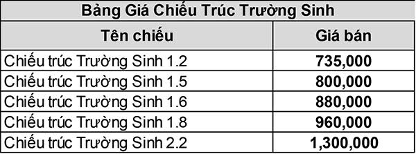 CHIẾU TRÚC TRƯỜNG SINH