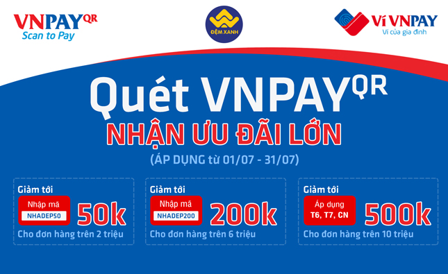 Tháng 7 này thanh toán Vnpay tại Thế Giới Đệm nhận ngay khuyến mại hấp dẫn lên tới 500K 