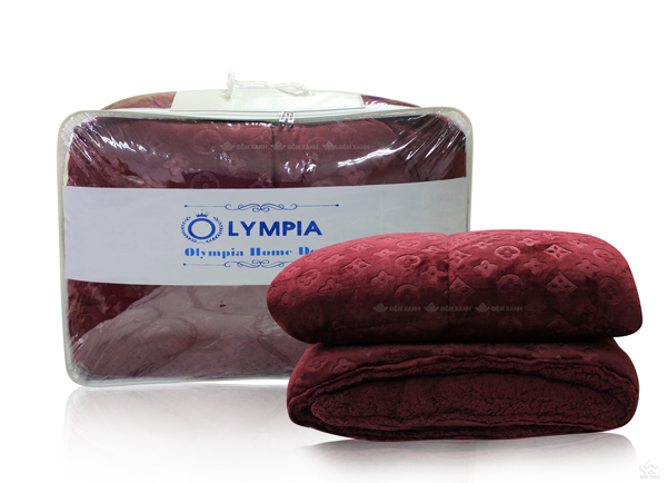 Cận cảnh | Chăn lông cừu xuất khẩu Olympia vân chìm màu đỏ rượu