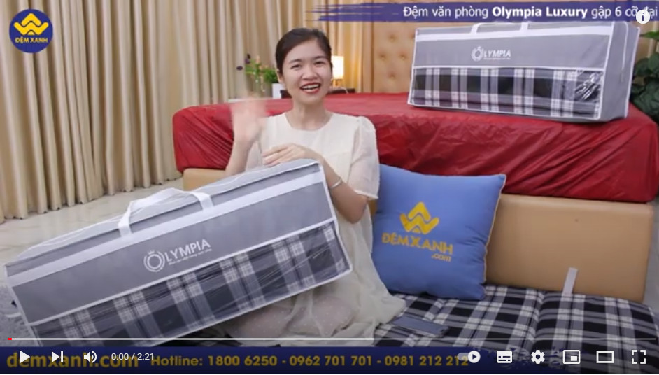Review| Đệm văn phòng Olympia Luxury gập 6 cỡ đại 75x180x3cm