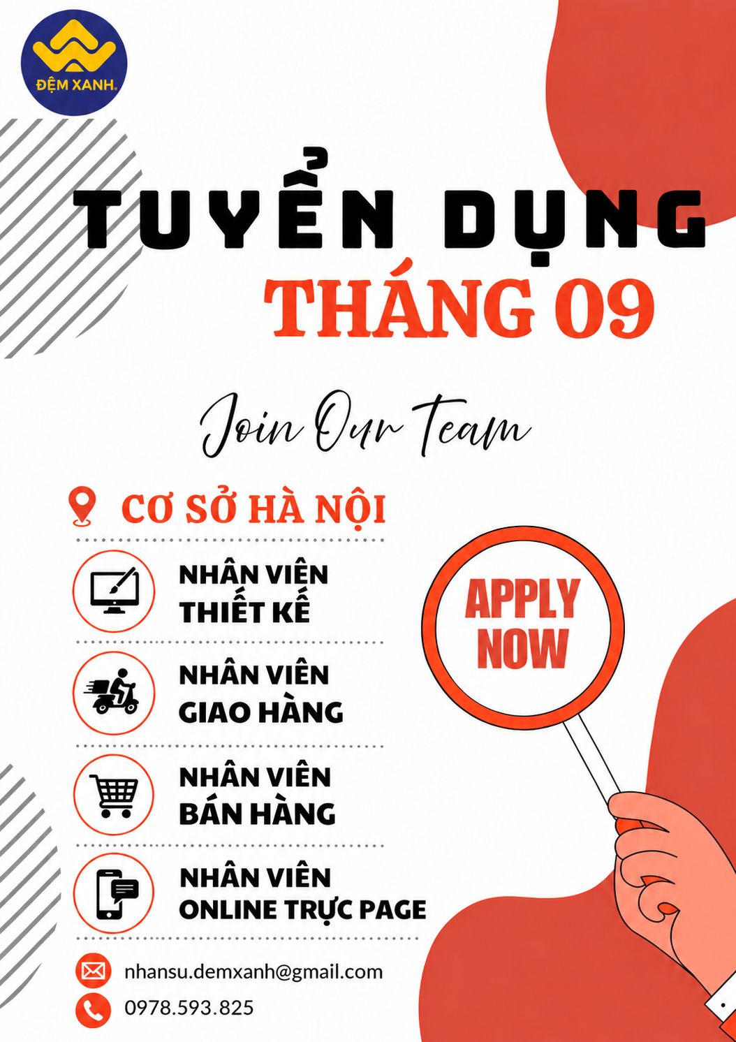 ĐỆM XANH TUYỂN DỤNG THÁNG 09/2026