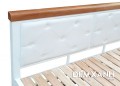 Giường sắt khung dát gỗ Olympia màu trắng#5