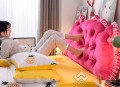Kê đầu giường khuy màu hồng#6