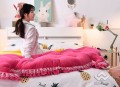 Kê đầu giường khuy màu hồng#2