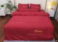 Chăn ga gối khách sạn Olympia cotton lụa 7 món OCL7M01 màu đỏ#19