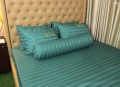 Chăn ga gối khách sạn Olympia cotton lụa 7 món OCL7M06 màu xanh lá#24