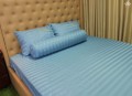 Chăn ga gối khách sạn Olympia cotton lụa 7 món OCL7M07 màu xanh dương#9