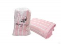 Chăn hè đũi Nhật màu hồng kẻ sọc trắng#1