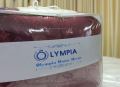 Chăn lông cừu xuất khẩu Olympia vân chìm màu đỏ rượu#18