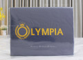 Chăn ga gối khách sạn Olympia  lụa thêu 5 món màu xanh than#6