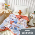 Chăn hè trẻ cotton đũi trẻ em M30 gấu đa sắc#1