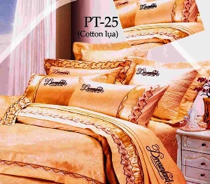 Bộ chăn ga gối Dreamland cotton lụa NK PT25