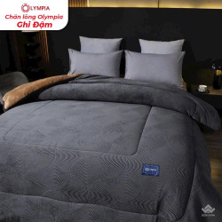 Chăn lông cừu xuất khẩu Olympia vân quạt màu ghi đậm