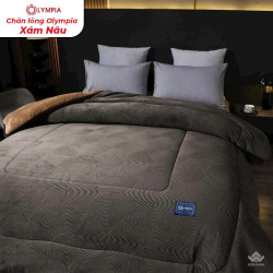Chăn lông cừu xuất khẩu Olympia vân quạt màu xám nâu