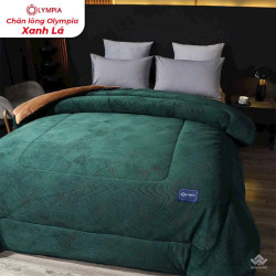 Chăn lông cừu xuất khẩu Olympia vân quạt màu xanh lá