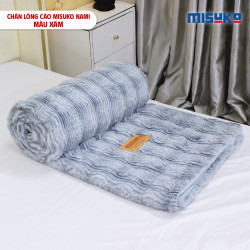 Chăn lông cáo nhân tạo Misuko Nami loang lượn sóng màu xám 200x220cm