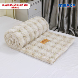 Chăn lông cáo nhân tạo Misuko Nami loang lượn sóng màu be 200x220cm nặng 2,7kg