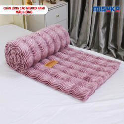 Chăn lông cáo nhân tạo Misuko Nami loang lượn sóng màu hồng 200x220cm nặng 2,7kg