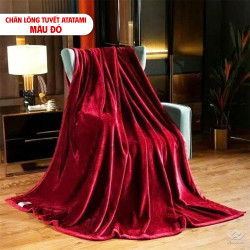 Chăn lông tuyết nhung Misuko Atatami màu đỏ