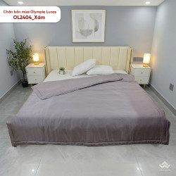 Chăn bốn mùa Olympia Lucas vải Cotton Linen OL2404 màu xám  