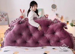 Kê đầu giường khuy màu tím