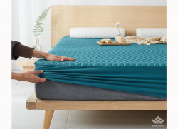 Thảm trải giường cao su non màu xanh cổ vịt