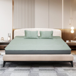 Chiếu băng lạnh cao cấp kèm 2 vỏ gối màu xanh lá