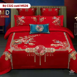 Chăn ga gối cưới mẫu MS26