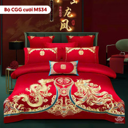 Chăn ga gối cưới mẫu MS34