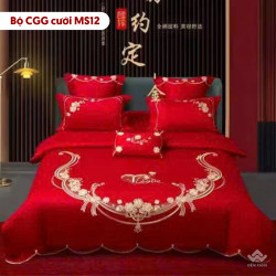Chăn ga gối cưới mẫu MS12
