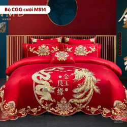 Chăn ga gối cưới mẫu MS14