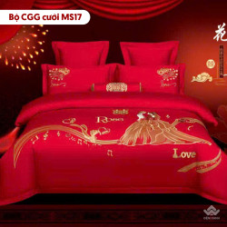 Chăn ga gối cưới mẫu MS17