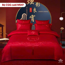 Chăn ga gối cưới mẫu MS47