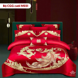 Chăn ga gối cưới mẫu MS51