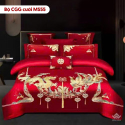 Chăn ga gối cưới mẫu MS55