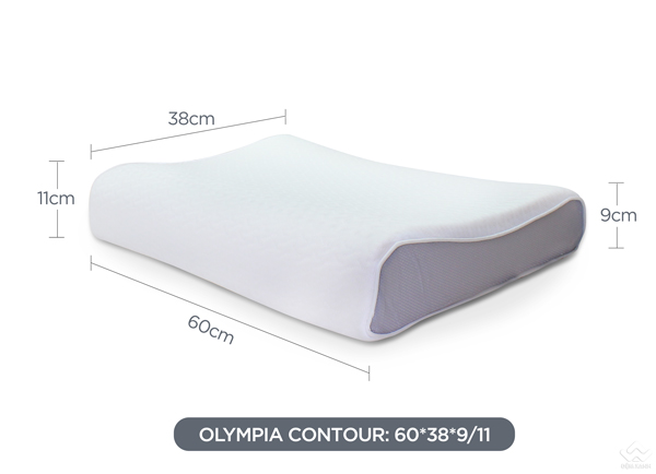 Gối cao su Olympia Contour 38x60cm