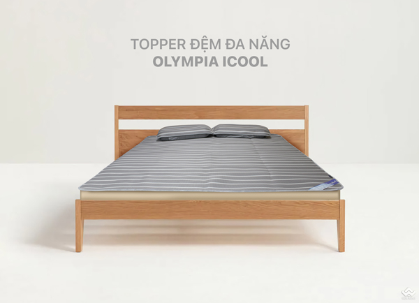 Topper đệm đa năng Olympia Icool màu xám