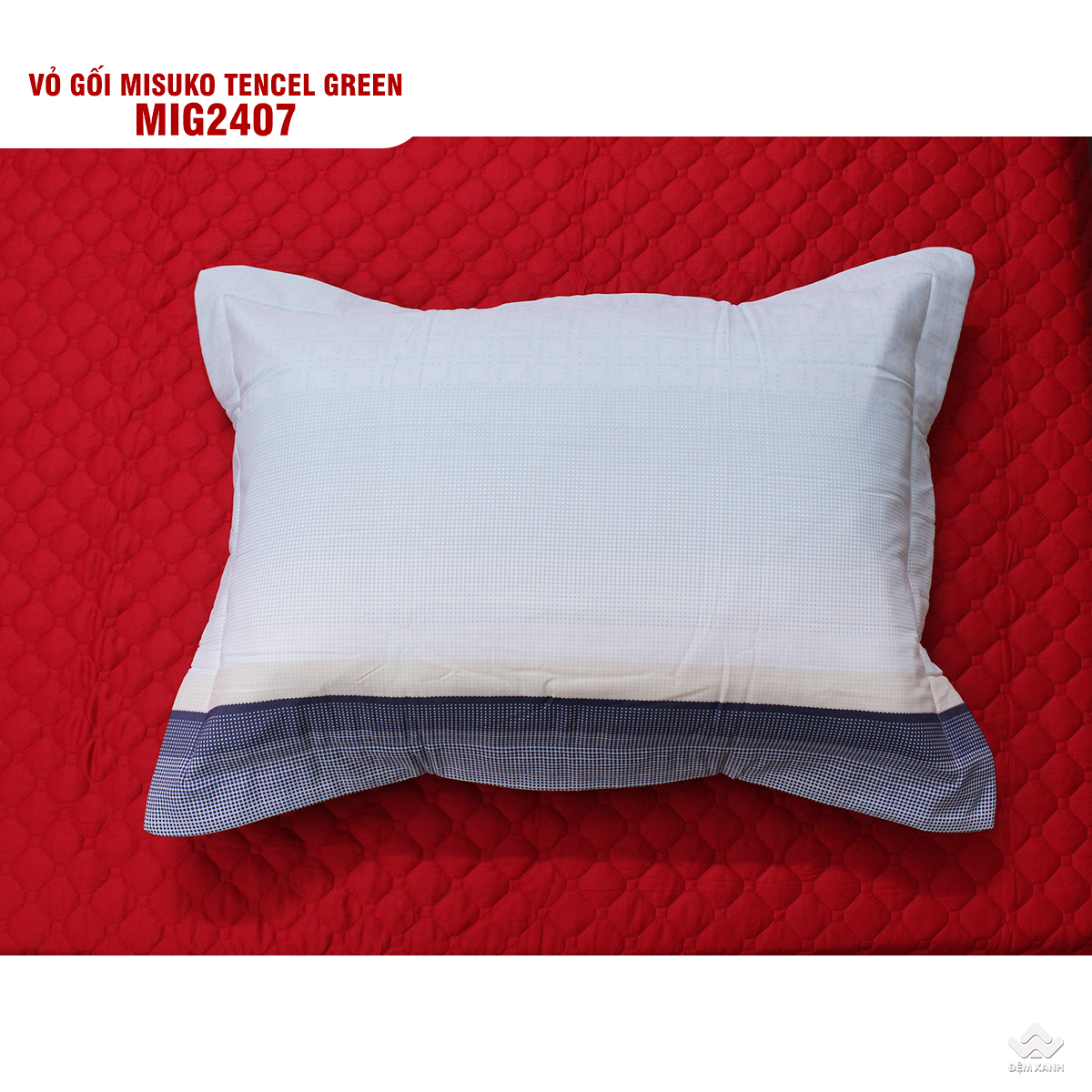 Vỏ gối đầu Tencel Misuko Green MI2407 1