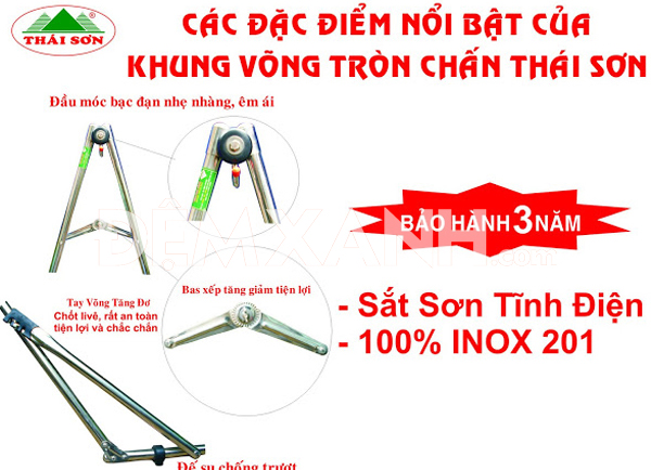 Khung Võng Xếp Chấn Thái Sơn Inox Phi 32 VTS32I 2