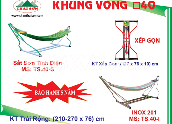 Khung võng xếp Chấn Thái Sơn Vuông 40 Sơn Tĩnh Điện 2