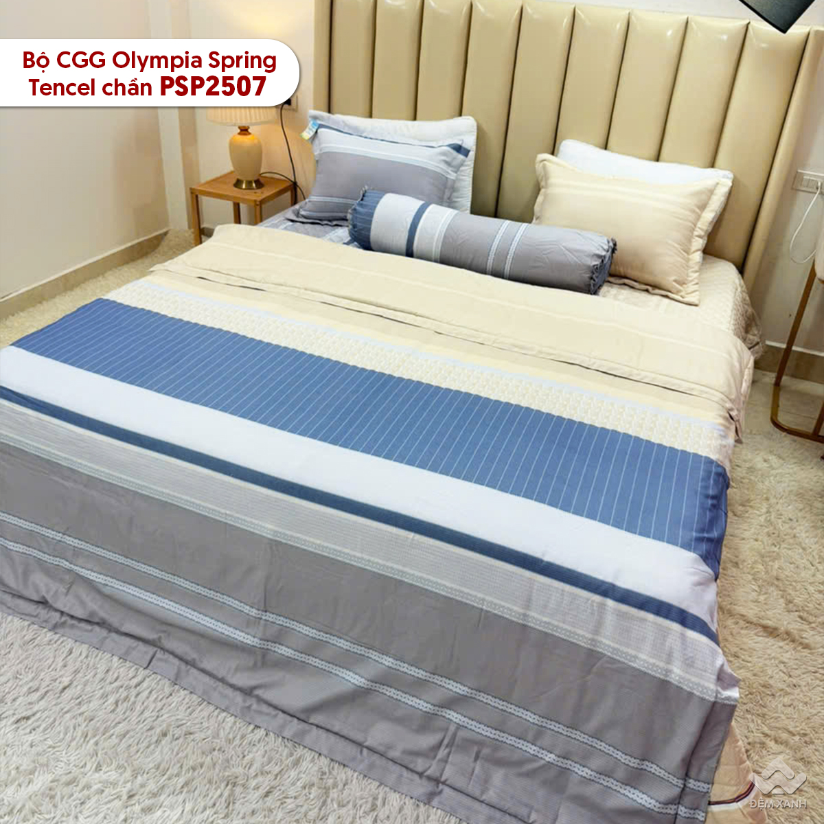 Bộ chăn ga gối Olympia Spring Tencel chần OSP2507 2