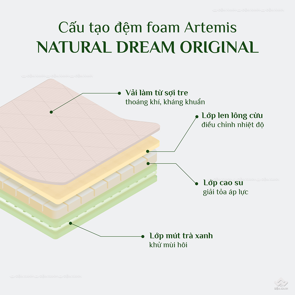 Đệm foam Artemis Nature Dream Original 1